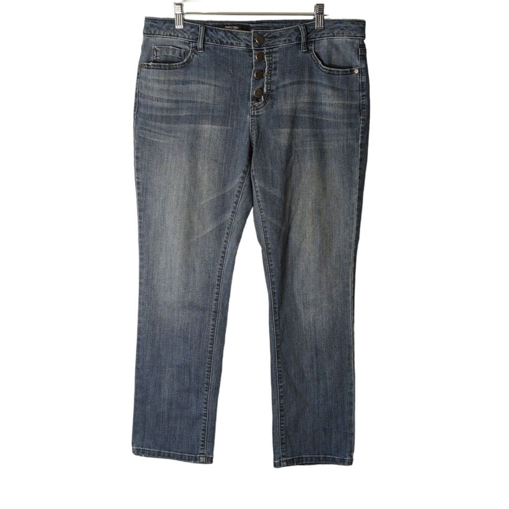 Simply Vera Vera Wang Women's Size 10 Mid Rise Denim Blue Jeans Distressed